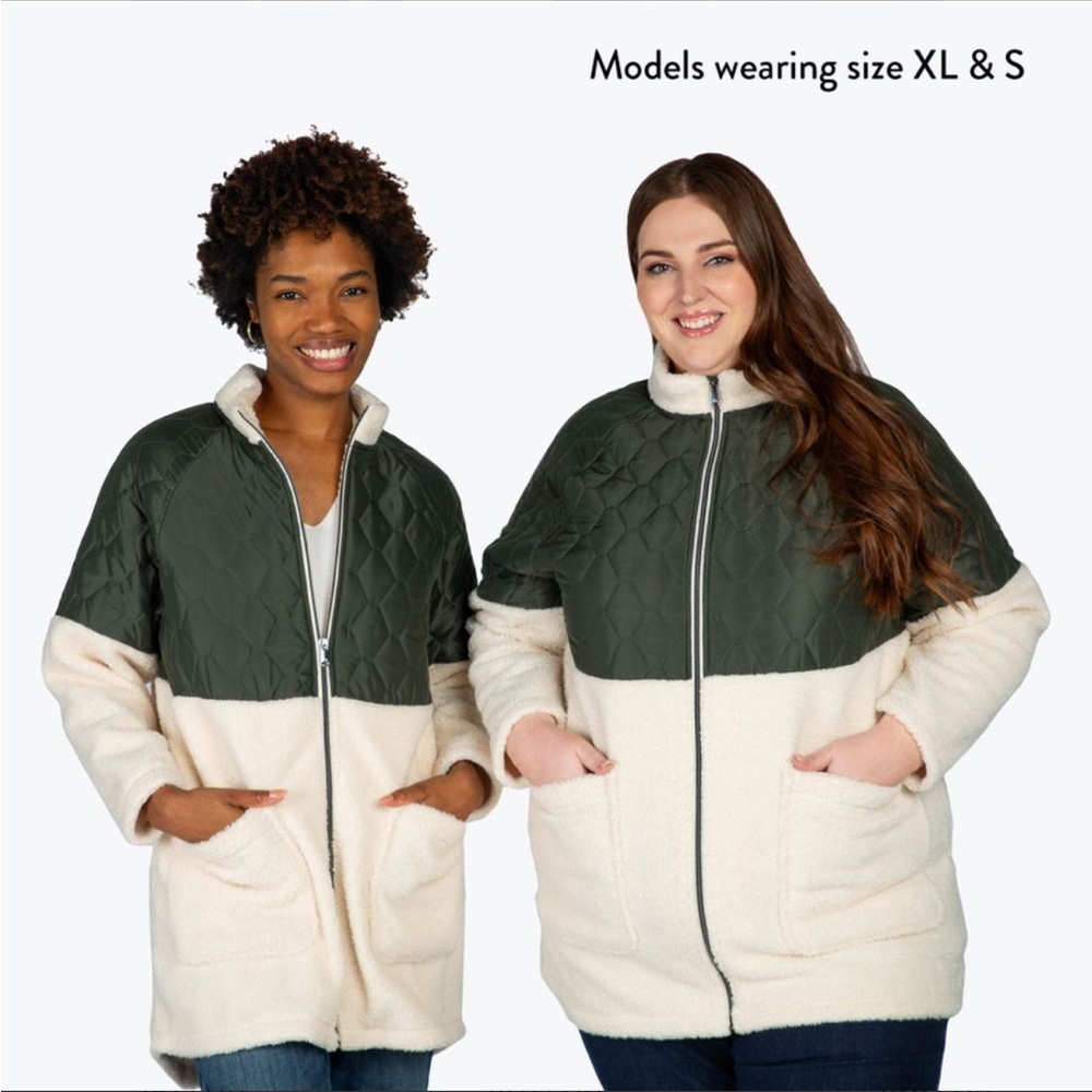 Lug Tempo Sherpa. Size M NWT -Olive and Cream Teddy Jacket